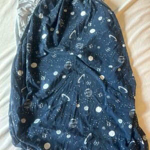 Winter Water Factory space themed crib sheet